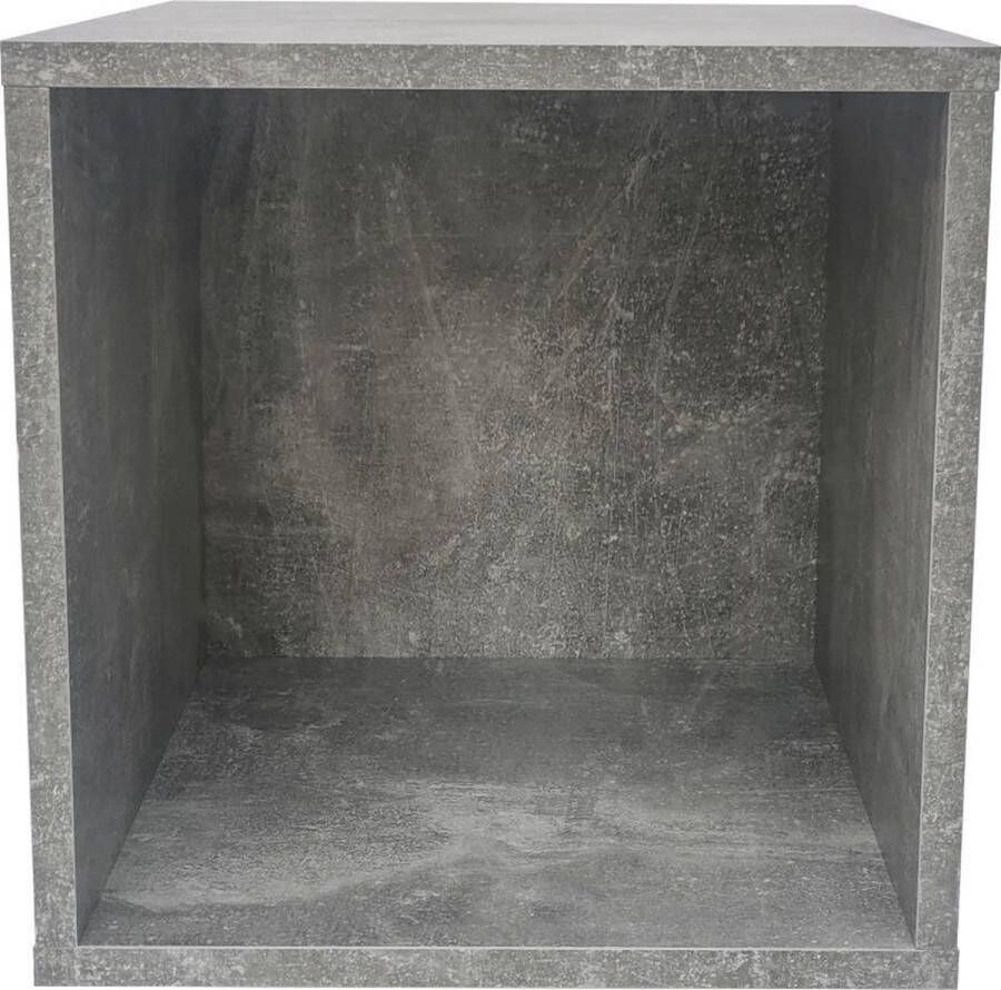 VDD Opbergkubus Vakkie multifunctioneel vierkant stapelbaar opbergsysteem grijs industrieel beton look