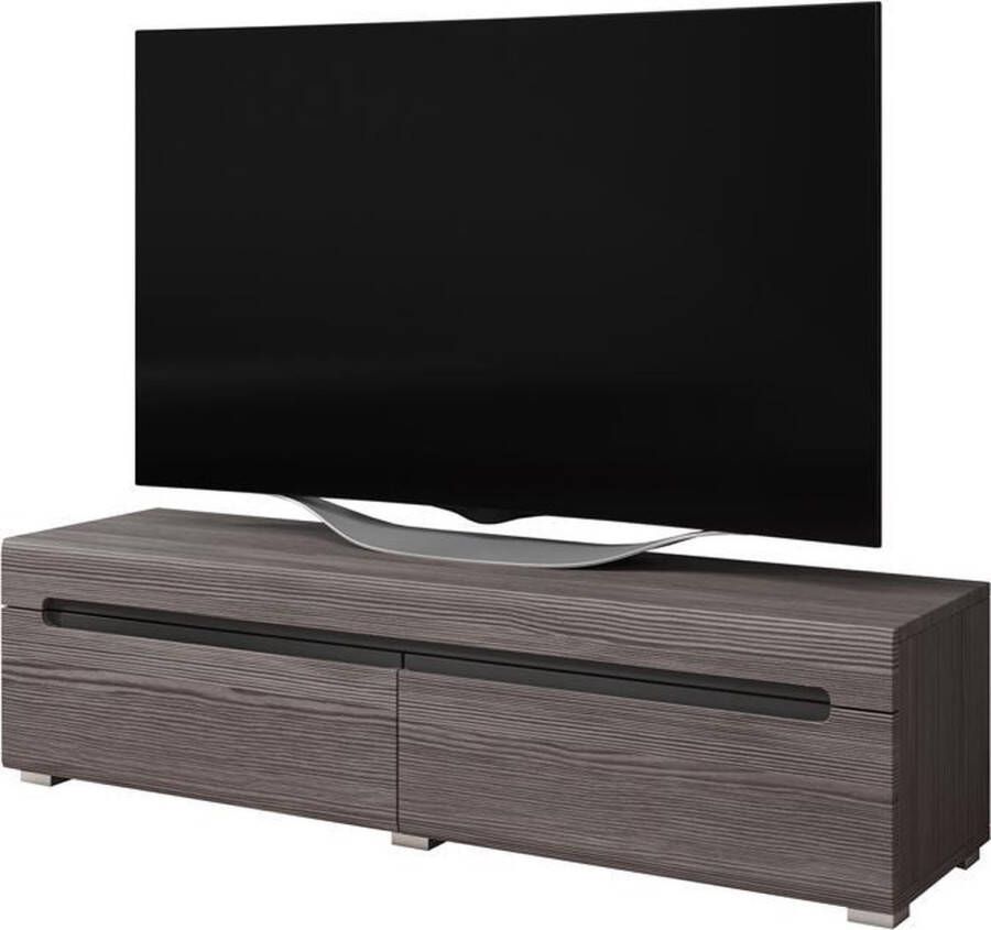 VDD TV kast TV meubel Taylor design 140 cm donkergrijs houtstructuur