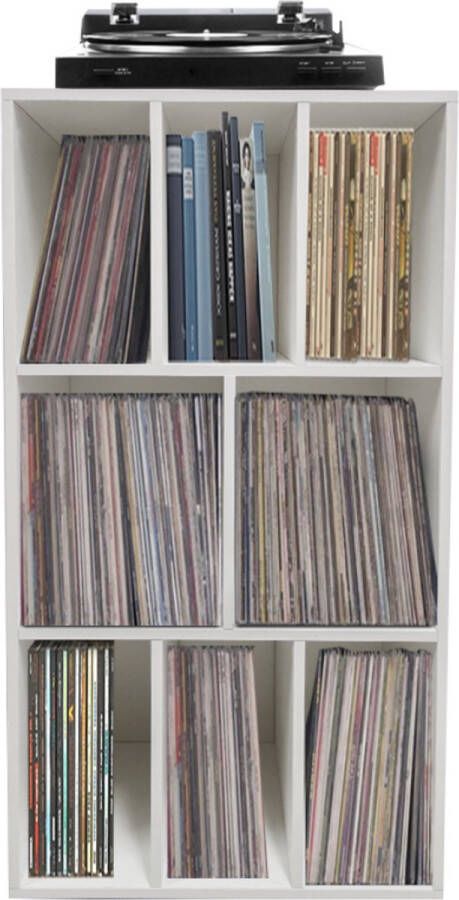 VDD LP vinyl opbergkast platenkast lp vinyl opbergrek platenrek boekenkast 8 vakken wit