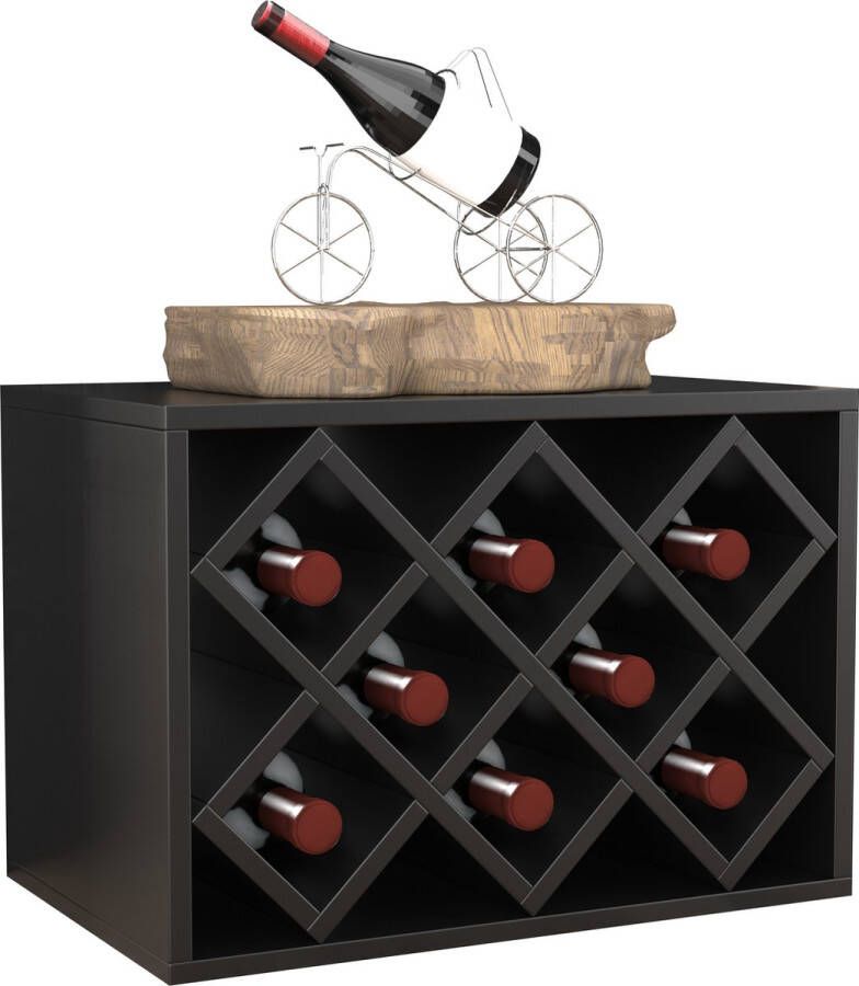 VDD Wijnrek stapelbaar meerdere stuks naast of op elkaar wijnkast 8 flessen liggend of staand te gebruiken