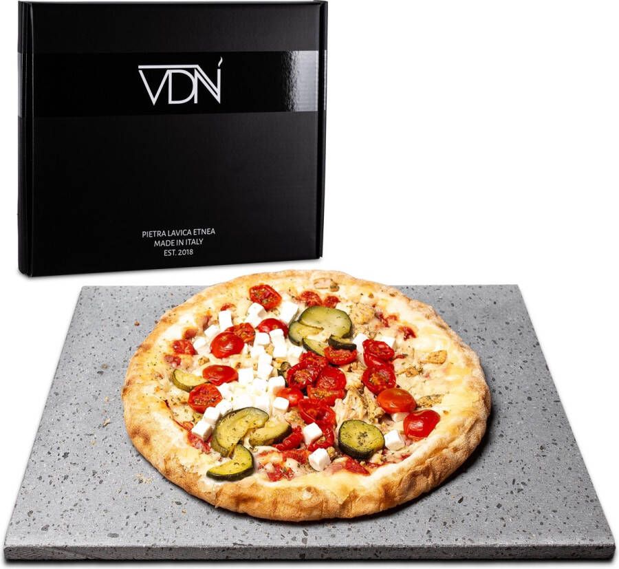 VDN Pizzasteen BBQ oven lava van vulkaan Etna Barbecue accesoires Made in Italy Broodbaksteen 30x38x1.1 Kerstcadeau