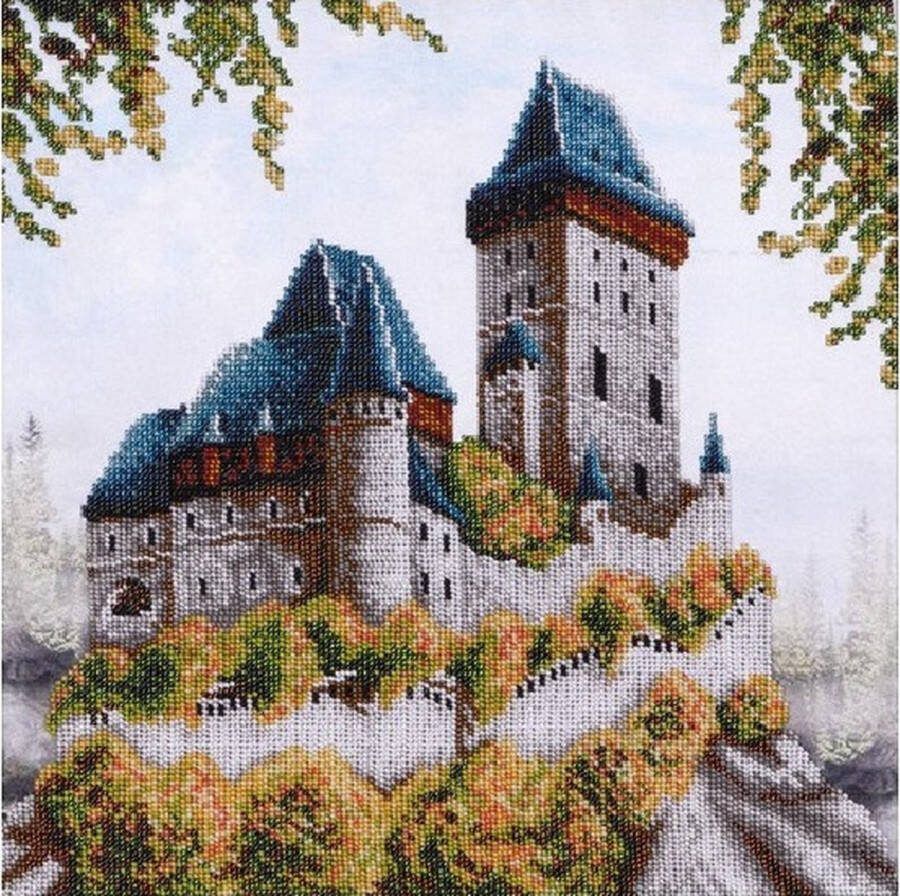 Vdv BORDUURPAKKET met PARELS Emerald Castle Het Kasteel van Smaragd 0290 kralen borduren