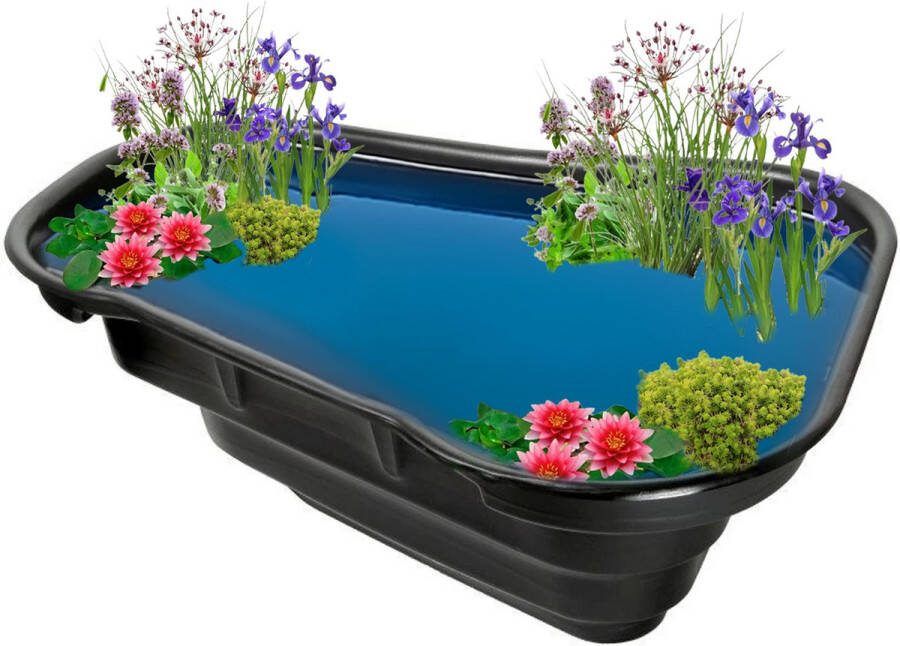 Vdvelde.com Grote Vijverbak Voorgevormde Vijver 1000 Liter Rood Vijver 215 x 170 x 65 cm Complete set + vijverplanten Incl. substraat en bacteriën