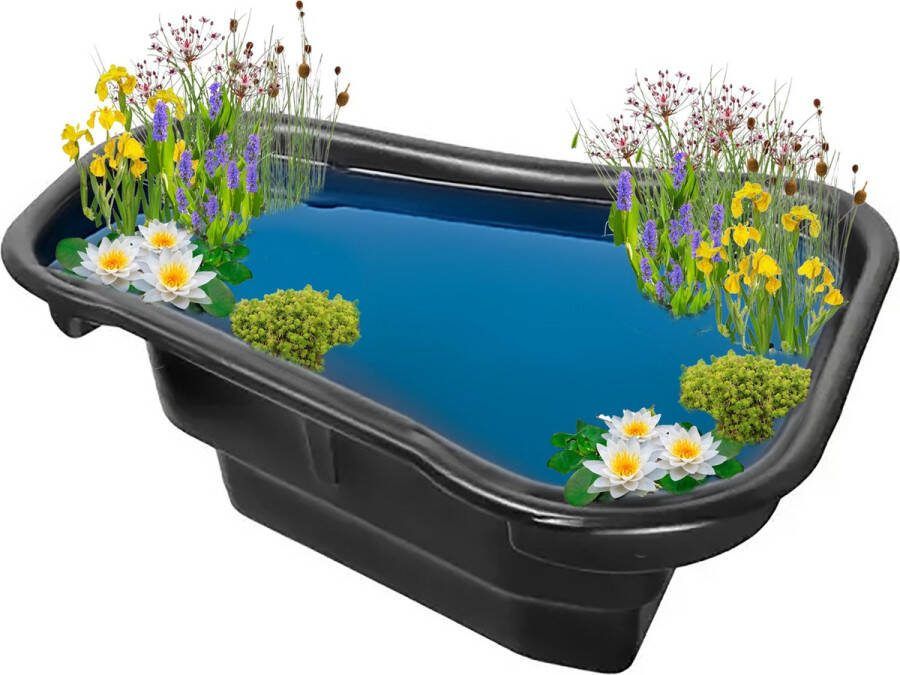 Vdvelde.com Kleine Vijverbak Ubbink Vijver 500 Liter Wit Vijver 179 x 140 x 50 cm Complete set + vijverplanten Incl. substraat en bacteriën