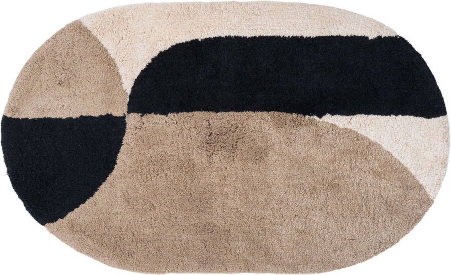 Veer Carpets Badmat Bowie Taupe Ovaal 50 x 80 cm