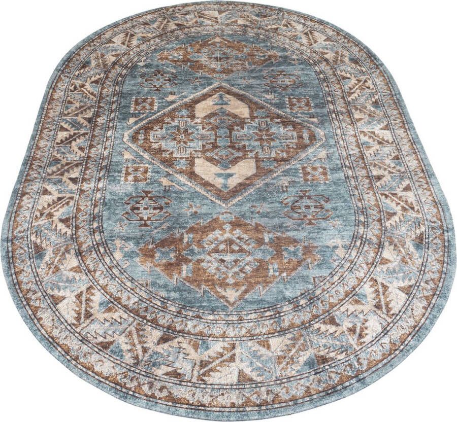 Veer Carpets Vloerkleed Laria Blue 3 Ovaal 200 x 290 cm