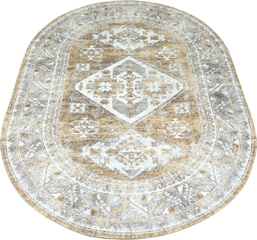 Veer Carpets Vloerkleed Laria Brown 5 Ovaal 160 x 230 cm