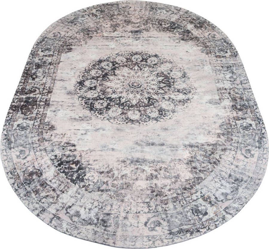 Veer Carpets Vloerkleed Viola Antraciet Ovaal 160 x 230 cm