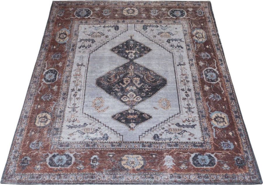 Veer Carpets Vloerkleed Karaca Antraciet Brown 09 200 x 290 cm