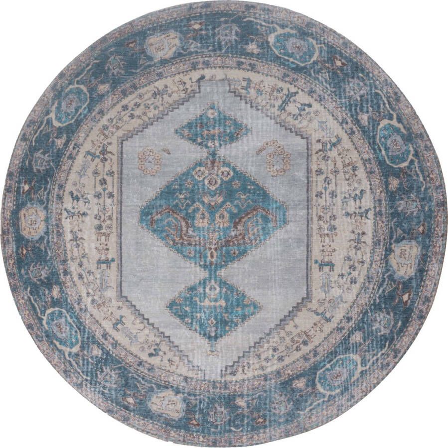 Veer Carpets Vloerkleed Karaca Blue 03 Rond ø160 cm