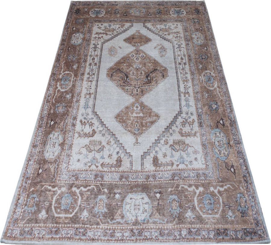 Veer Carpets Vloerkleed Karaca Brown 08 70 x 140 cm