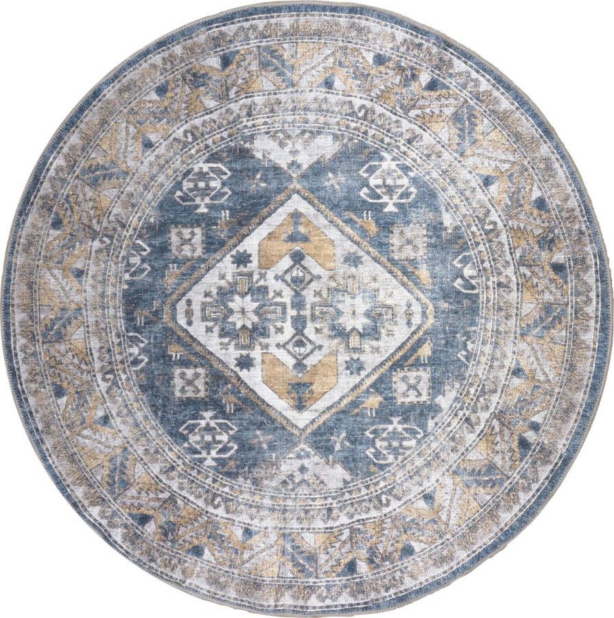 Veer Carpets Vloerkleed Laria Blue 4 Rond ø120 cm