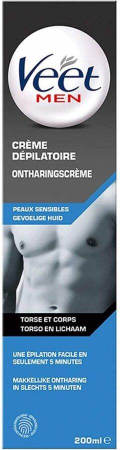 Veet 2x For Men Ontharingscrème Gevoelige Huid 200 ml