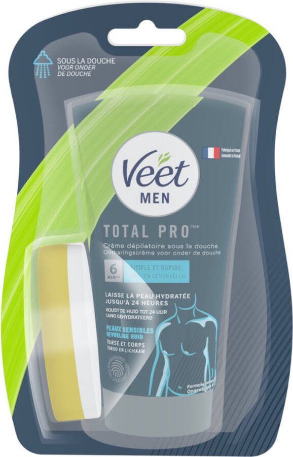 Veet 3x For Men Ontharingscrème In-Shower Gevoelige Huid 150 ml