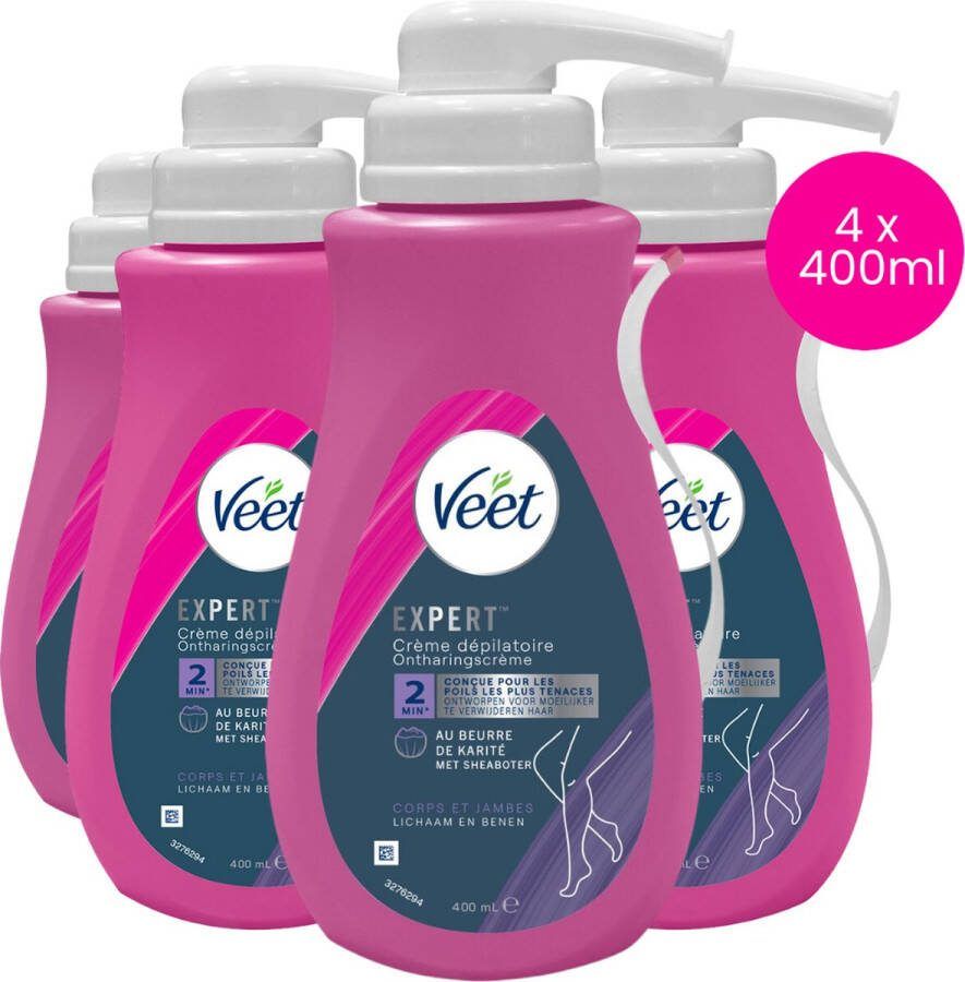 Veet Expert Ontharingscrème Gevoelige Huid 400ml voordeelverpakking 4 stuks