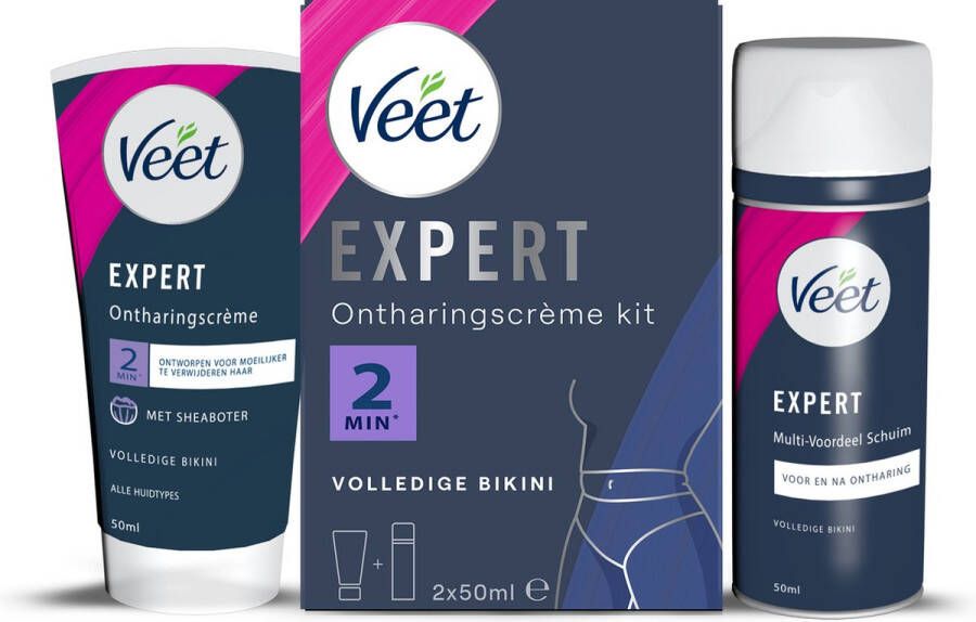 Veet Expert Volledige Bikini Ontharingscrème kit Alle huidtypes 200ml