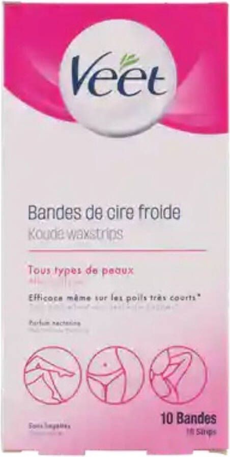 Veet koude waxstrips 10 strips wax bandes voor de normale huid waxen