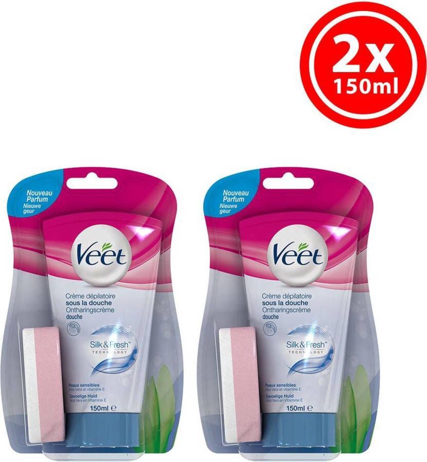 Veet Ontharingscrème Gevoelige Huid In Douche 2 x 150 ml