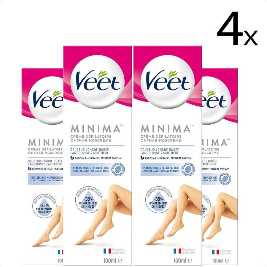 Veet Ontharingscreme Gevoelige Huid Minima 100 ml x4