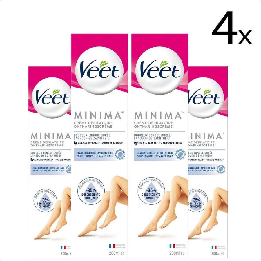 Veet Ontharingscreme Gevoelige Huid Minima 200ml x4