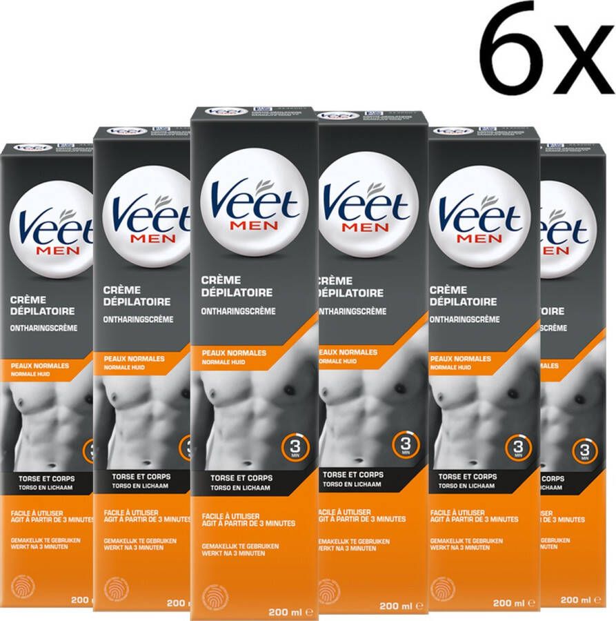 Veet Ontharingscreme Man Normale Huid 6x200 ml