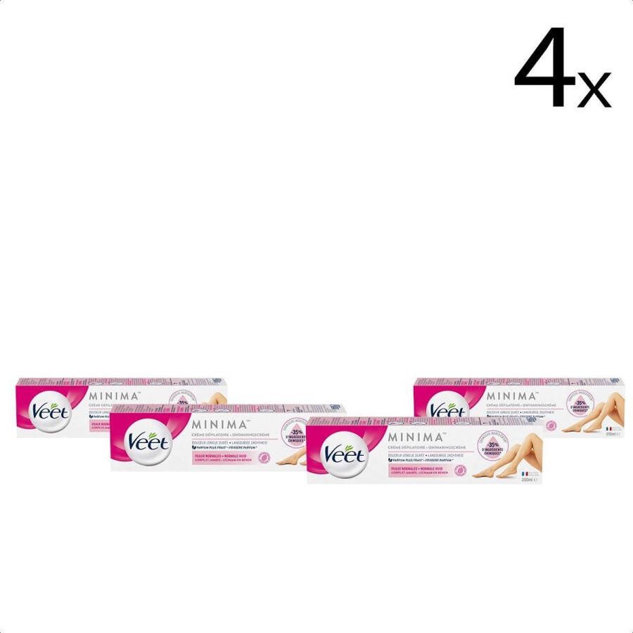 Veet Ontharingscreme Normale Huid Minima 200ml x4