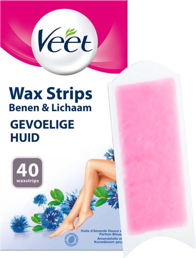 Veet Ontharingsstrips Benen & Lichaam Gevoelige Huid Easy-Gelwax 40 stuks