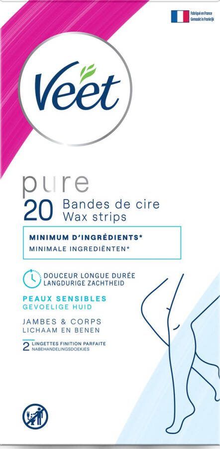Veet Ontharingsstrips Benen & Lichaam Hypoallergeen 20 stuks