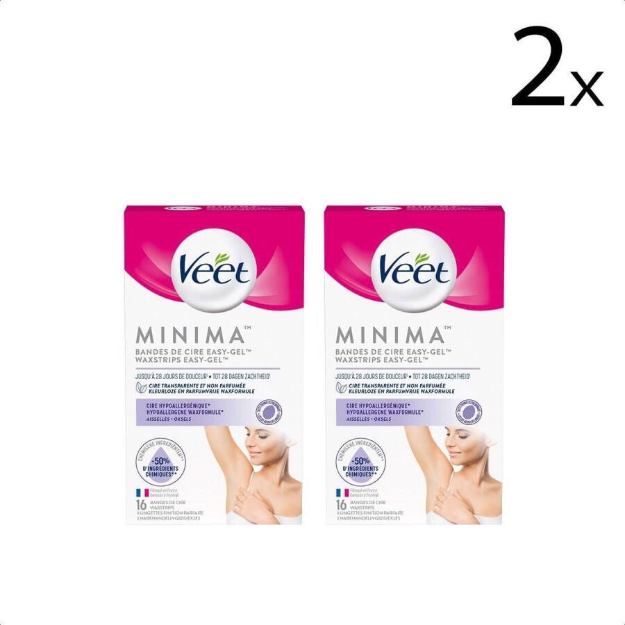 Veet Ontharingsstrips Oksels Hypoallergene Minima 16 stuks x2