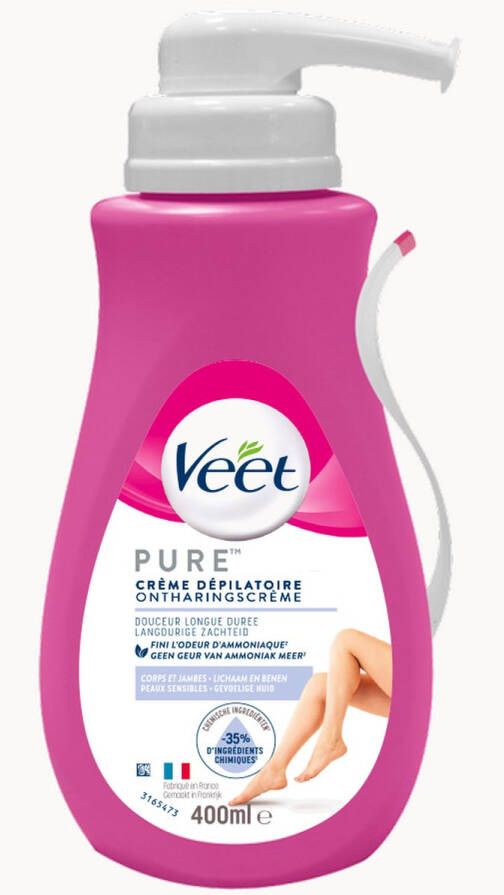 Veet PURE Ontharingscrème Gevoelige Huid Geen Geur van Ammoniak 400 ml