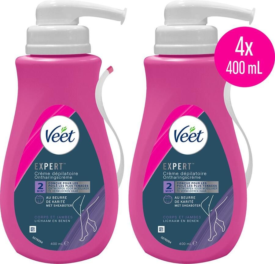 Veet Expert Ontharingscrème Gevoelige Huid 400ml voordeelverpakking 2 stuks