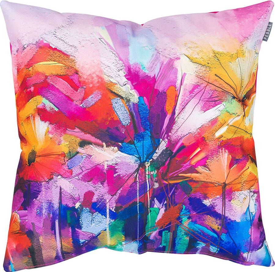 Veeva Outdoor Sierkussen met Vulling 45cm Roze Olieverfschilderij Binnen Buiten