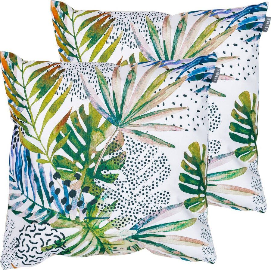 Veeva Outdoor Sierkussen met Vulling Set 2 Stuks 45cm Natuurlijk Palmblad Binnen Buiten