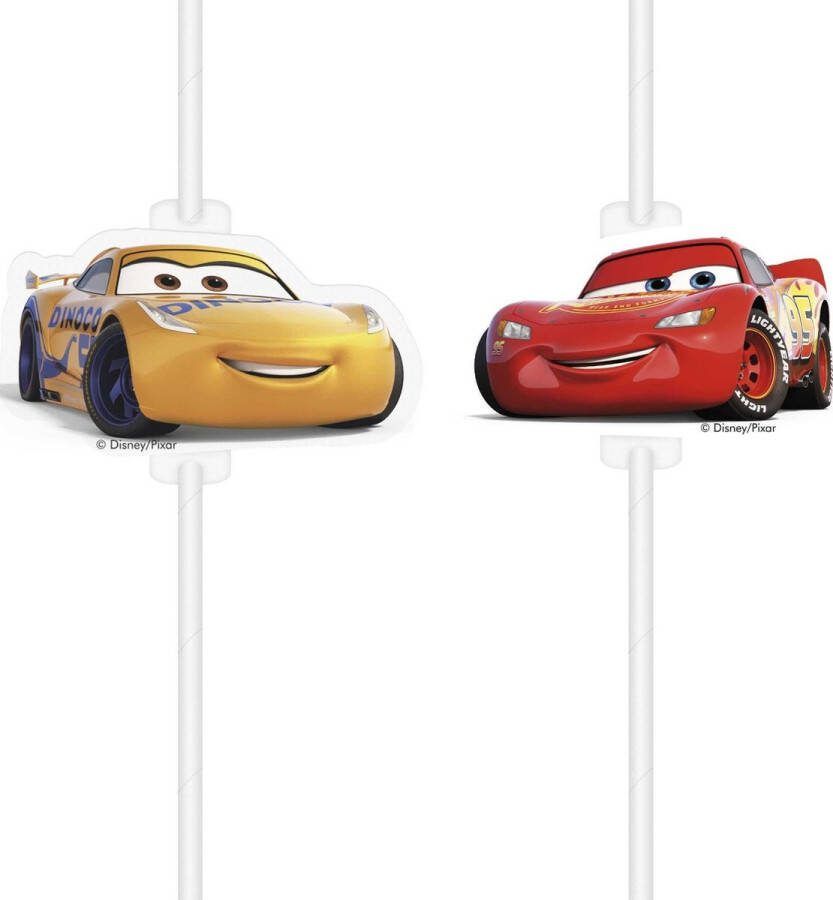 Vegaoo 4 Cars 3 rietjes met afbeelding