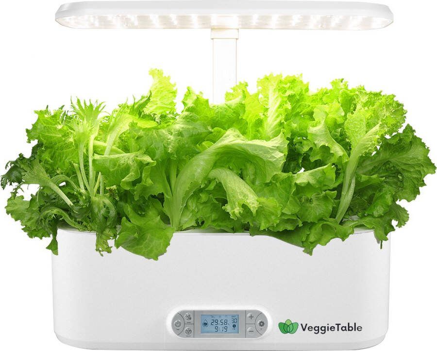 VeggieTable 11 Pods Smart garden Binnen Moestuin binnentuin met ledverlichting Kweekbak LED Verlichting Smart Wifi App Hydrophonic Kweeksysteem