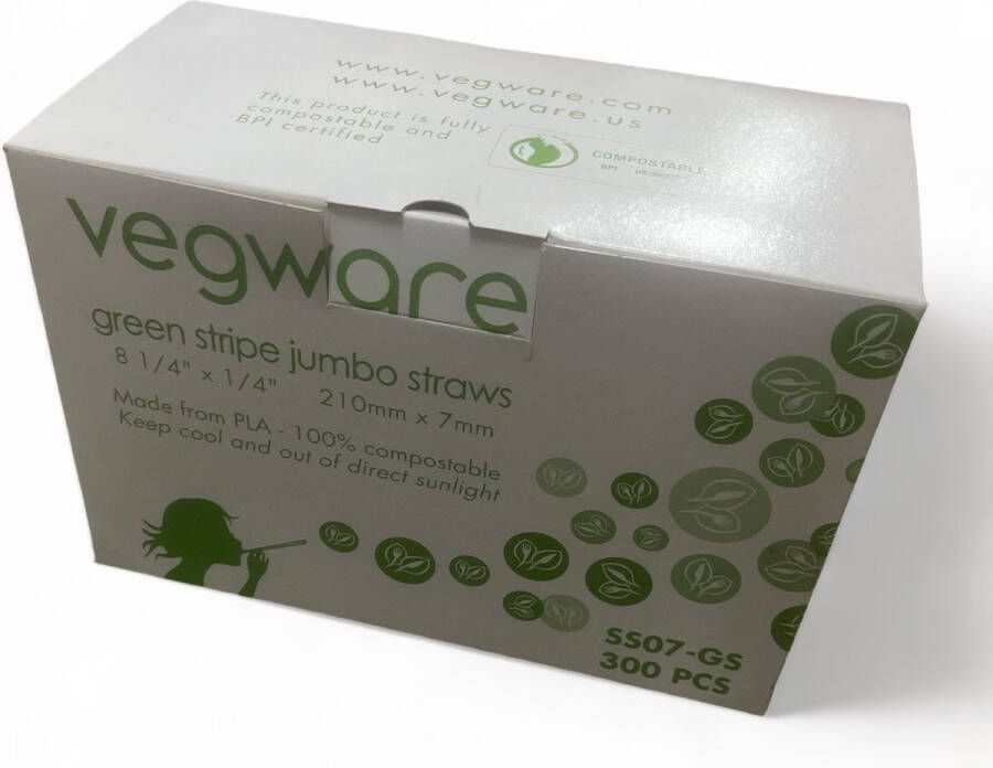 Vegware Rietjes 300 stuks Transparant Biologisch Afbreekbaar