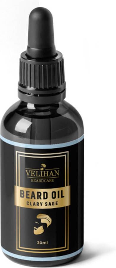 Velihan Beardcare Baardolie Clary Sage (Scharlei plant) 30 ml Baardverzorging Baardparfum Baardverzorging Baardolie voor korte & lange Baard Stimuleert de Baardgroei Baardolie voor baardgroei