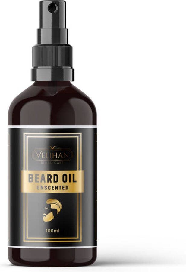 Velihanbeardcare Velihan Beardcare Baardolie Unscented (geurloos) 100ml Baardolie voor baardgroei Baard olie Baard verzorging mannen Baardolie korte Baard Baardolie gevoelige huid