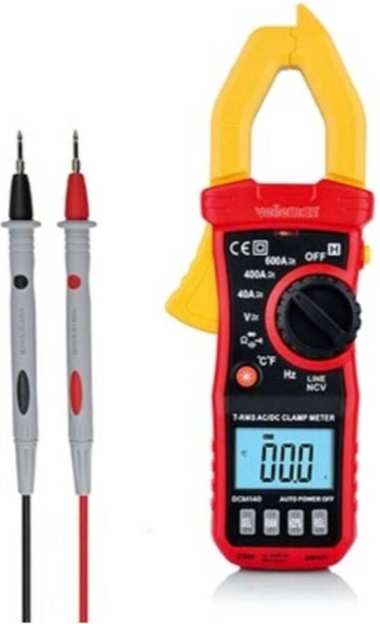 Velleman Digitale stroomtang datahold contactloze spanningsdetectie AC-stroommetingen tot 600 A AC DC-spanningsmetingen tot 600 V met achtergrondverlichting en zaklamp