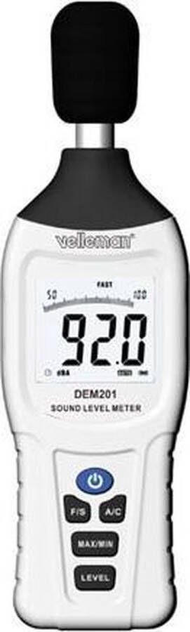 Velleman Geluidsniveaumeter 30 db-130 db LCD-Display automatische uitschakeling