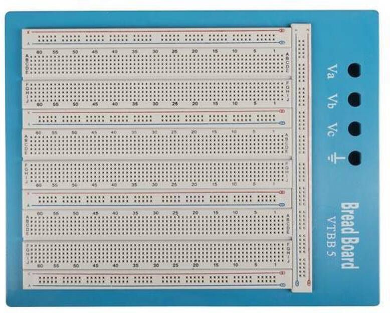 Velleman High-quality breadboard soldeervrij 2420 contacten compatibel met Arduino ABS grijs