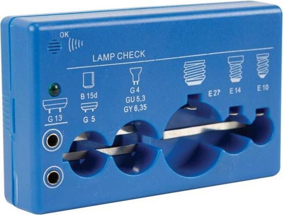 Velleman Lamptester met hoorbare en visuele indicator geschikt voor G13 B15d G5 G4 GU5.3 GY6.35 E27 E14 E10