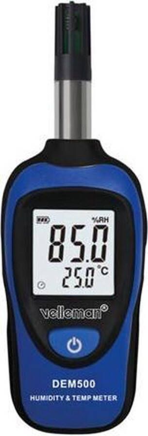 Velleman Mini thermo- vochtigheidsmeter LCD-display met achtergrondverlichting -20 °C tot 70 °C vochtigheid 0-100 %