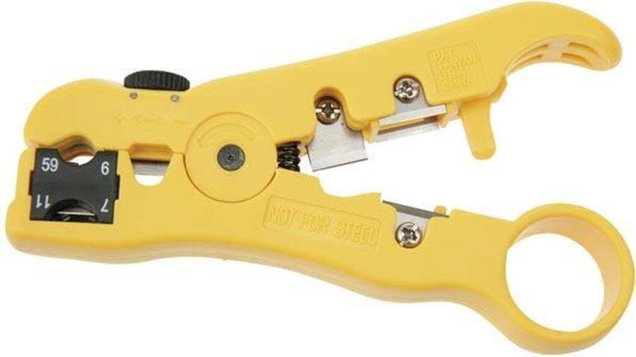Toolland Universele Coaxkabel Stripper Voor Precieze Stripping Van Diverse Kabels Geel