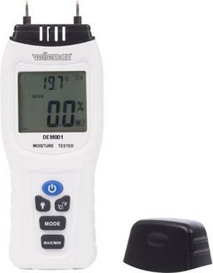 Velleman Vochtmeter met thermometer 2-in-1 digitale weergave en analoge diagram data-hold automatische uitschakeling