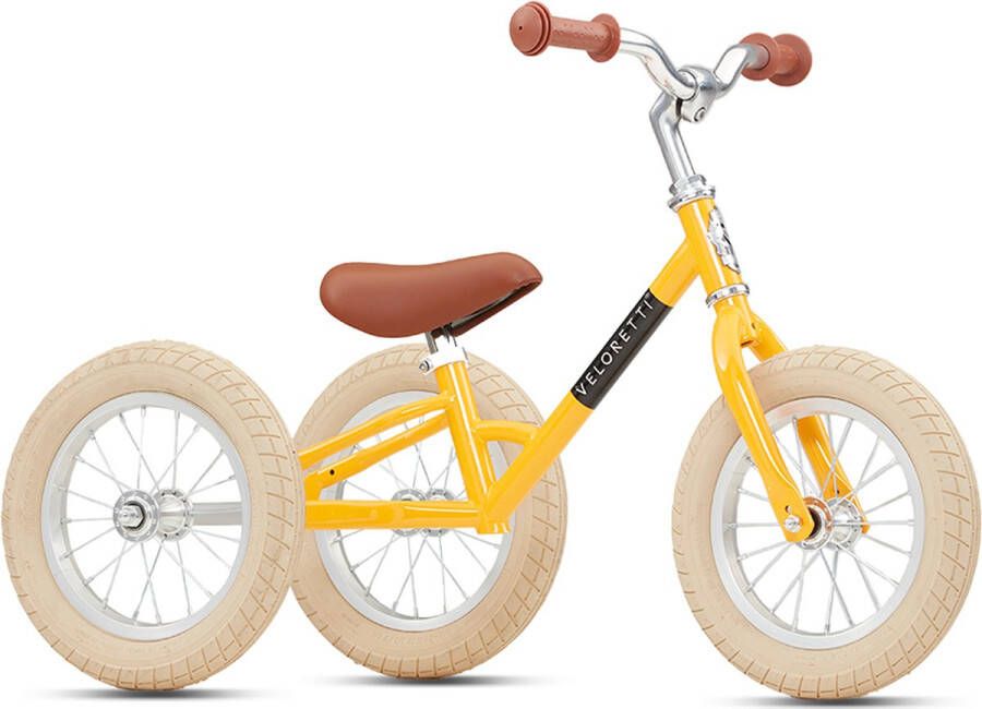 Veloretti Tricycle loopfiets Driewieler 12 inch Geel 1.5-4 jaar