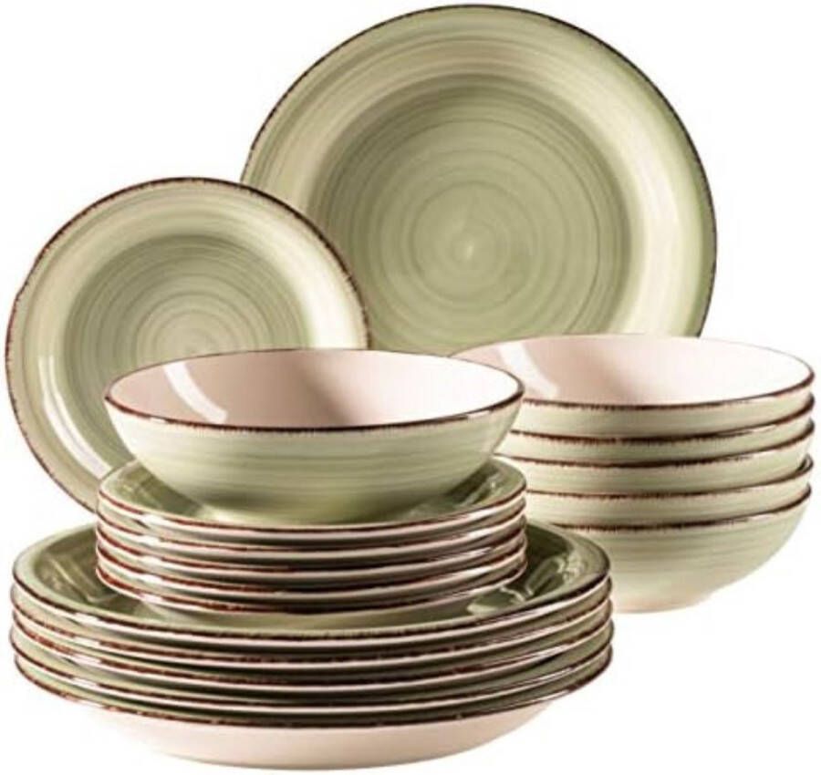 Velox Bordenset 6 Personen Bordenset Servies Groen