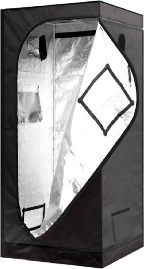 Velox Indoor Growbox 50x50x100cm Hobbykas Voor Binnen Kweektent Growtent Greenhouse Waterdicht 600D Oxford Stof Zwart