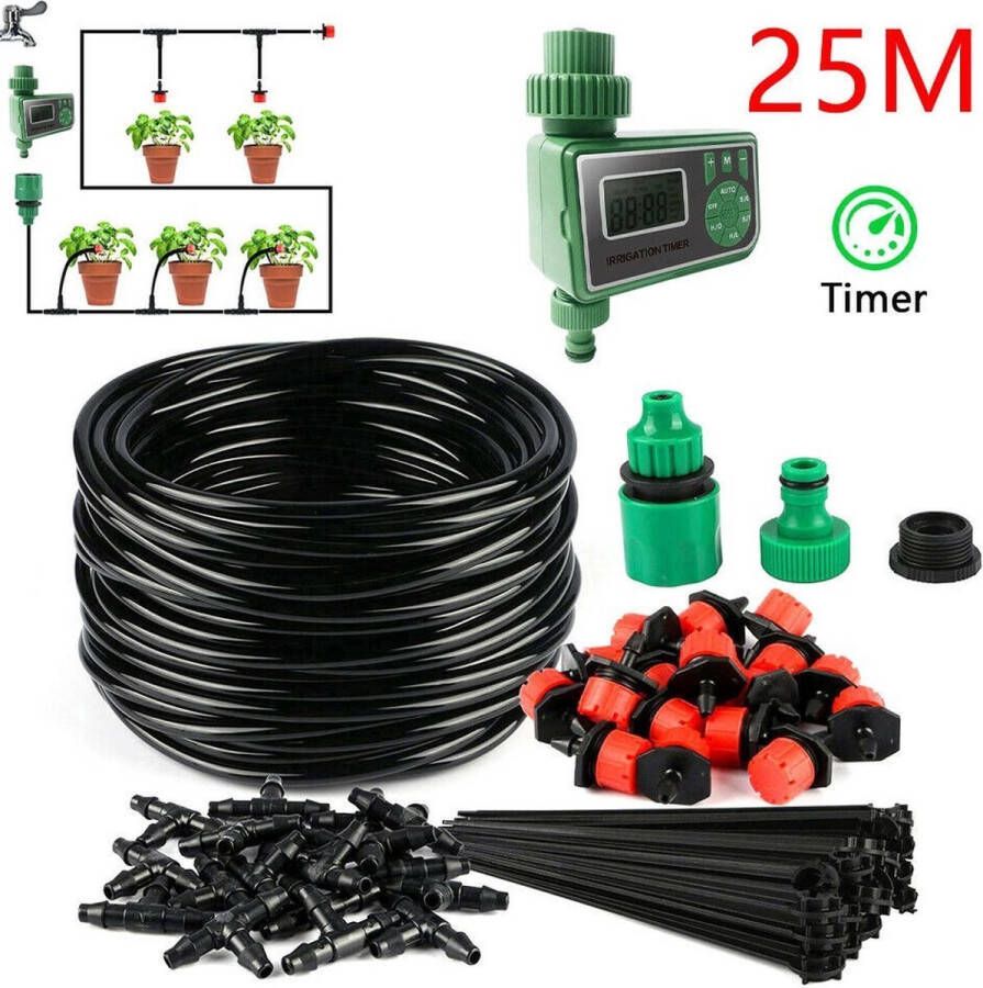 Velox Irrigatiesysteem Met 30 sproeiers Bewateringssysteem tuin Waterdruppelaar Druppelsysteem Waterslang 25 meter