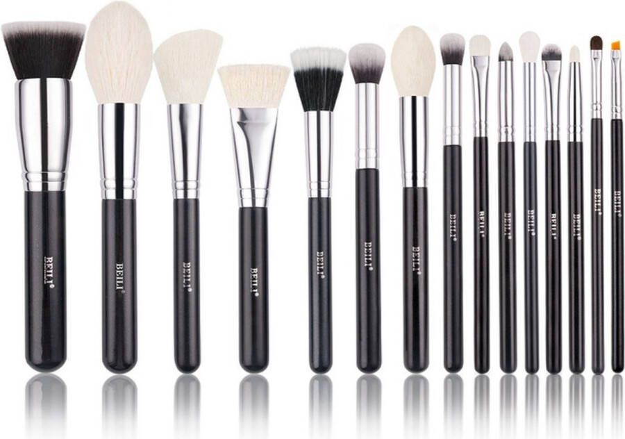 Velox Professionele Make up Kwasten Set 15 delig Met Foundation Kwast Met Poeder Kwast Met Oogschaduw Kwast
